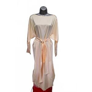 NEW MONICA NERA women's camilla silk maxi dress in champagne